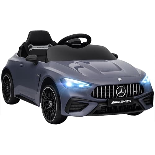 AIYAPLAY Kinder Elektroauto Mercedes-AMG Grau fuht mit Musik & Lichterkranz für 3-6 Jahre