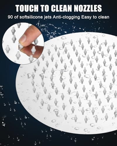 Regenduschkopf Edelstahl 304 360° Verstellbar für Dusche Selbstreinigende Düsen Duschkopf mit Edelstahl 10 Zoll