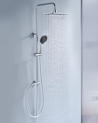 YEAUPE PRO Regendusche 10 Zoll – Edelstahl 304, Hochdruck Kopfbrause mit Selbstreinigenden Düsen und Chromierz[eventscen