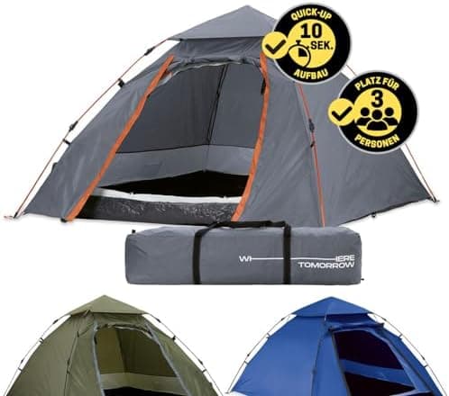 Lumaland 2-3 Personen Pop Up Camping Zelt | 4 Jahreszeiten Igluzelt | Leicht, Wasserdicht & Robust