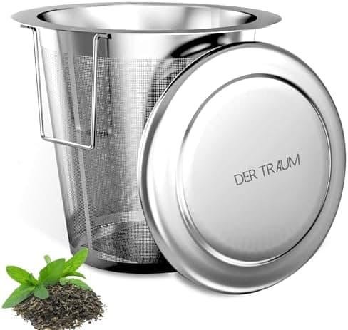 Teesieb für Losen Tee aus 304 Rostfreiem Edelstahl – Feinmaschig und Spülmaschinengeeignet – Farben: Silber, Rot – 2 Stü
