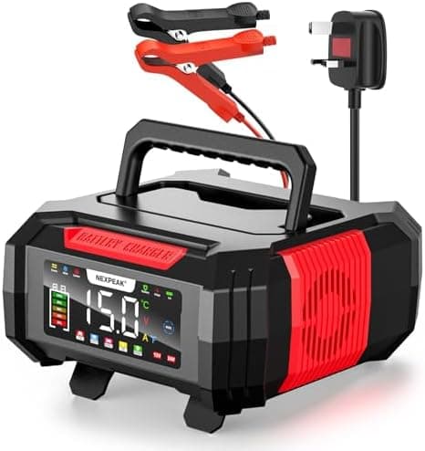 NEXPEAK NC315 15 A Kfz-Ladegerät - intelligente automatische Kabelaufbewahrung &.Tempausgleich zur Batterieladung - für