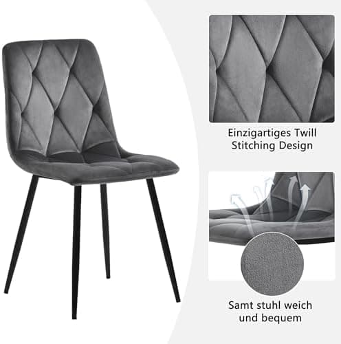 HAUSPROFI Schwarz + Gold Esstisch 5-teiliges Set Küchen Esszimmer Wohnzimmer Sechseckiger Esstisch 115.5x100x75cm mit 4
