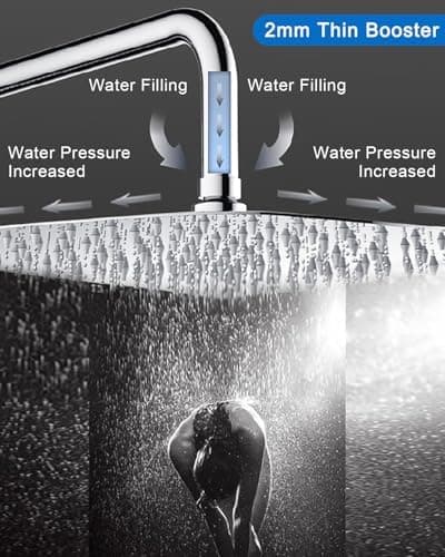 Regenduschkopf Edelstahl 304 360° Verstellbar für Dusche Selbstreinigende Düsen Duschkopf mit Edelstahl 10 Zoll