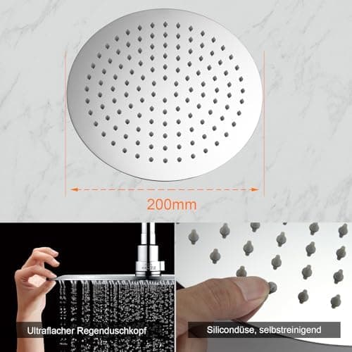 Ibergrif Edelstahl Duschkopf Regendusche 10 Zoll Silber Global Recycled Standard