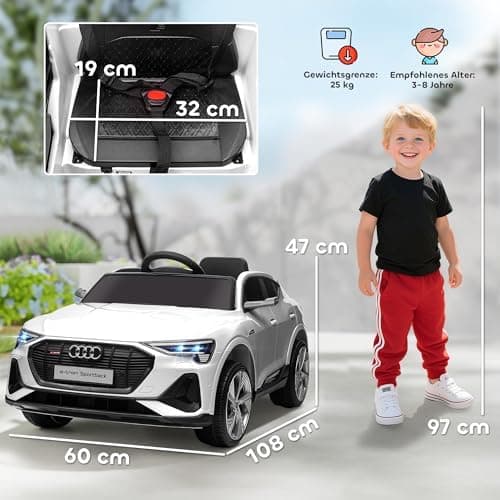 HOMCOM Elektro Kinderauto Audi E-tron, Fernbedienung, Musik, Sicherheitsgurt, Rosa  
HOMCOM Elektro Kinderauto 12V, Elek