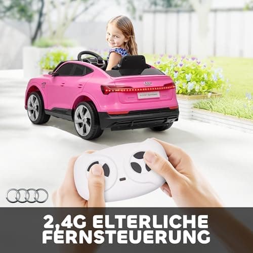 HOMCOM Elektro Kinderauto Audi E-tron, Fernbedienung, Musik, Sicherheitsgurt, Rosa  
HOMCOM Elektro Kinderauto 12V, Elek