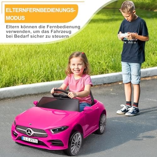 LEADZM Kinder Elektroauto Mercedes Benz CLS 350 - Elektrisch mit MP3, Hupe und LED-Leuchten (CLS Schwarz)