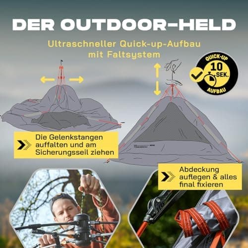 Lumaland 2-3 Personen Pop Up Camping Zelt | 4 Jahreszeiten Igluzelt | Leicht, Wasserdicht & Robust