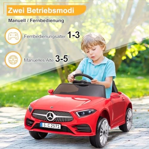 LEADZM Kinder Elektroauto Mercedes Benz CLS 350 - Elektrisch mit MP3, Hupe und LED-Leuchten (CLS Schwarz)