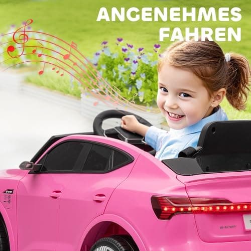 HOMCOM Elektro Kinderauto Audi E-tron, Fernbedienung, Musik, Sicherheitsgurt, Rosa  
HOMCOM Elektro Kinderauto 12V, Elek