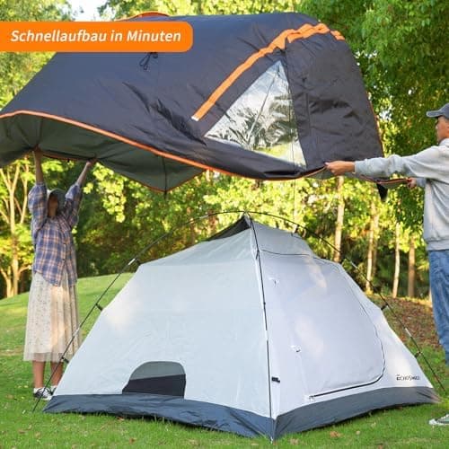 EchoSmile Wasserdicht 3-4 Personen Camping Zelt 5000mm, Ultraleicht für Jahreszeiten-Trekking und Festival-Spiele