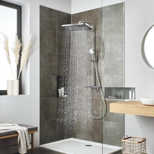 10 Zoll Regendusche mit Verstellbarer Brausekopf für Baden im Haus - Edelstahl 304, Antikalkdüsen & Polierter Regendusc