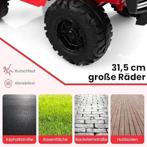 DREAMADE 24V Kinder Elektroauto Rosa: 2 Sitzer, Fernbedienung, Hupe, LED-Leuchtungen & Musik für Kleinkinder ab 3 Jahren