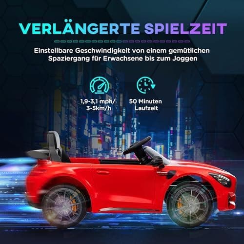 AIYAPLAY Kinder Elektroauto Schwarz für 3-6 Jahre mit 2,4G Fernbedienung und Musik