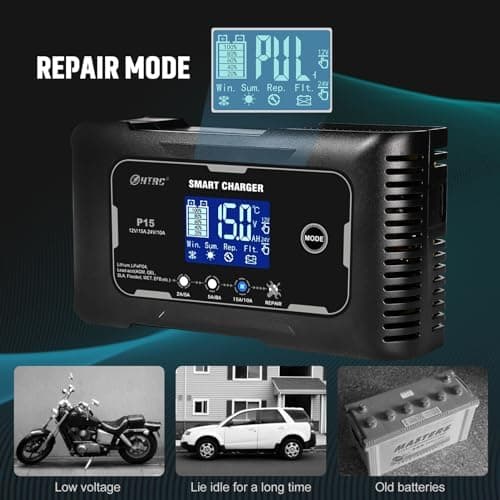 SolaMr 15A Auto-Batterie-Ladegerät, 12V und 24V Smart Automatic Battery Maintainer - P15
SolaMr 15A Erhaltungsladegerät