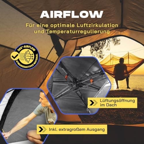 Lumaland Lightweights Pop Up Wurfzelt 2-4 Personen | Ideal für Trekking & Festival | Wasserdicht 210x190x110cm
Lumaland