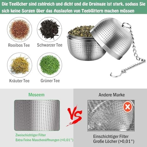 Teeei Edelstahl 304 für Tasse und Tasseteekanne Meisten geeignet Teefilter und Gewürzei