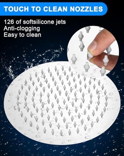 Regenduschkopf Edelstahl 304 360° Verstellbar für Dusche Selbstreinigende Düsen Duschkopf mit Edelstahl 10 Zoll