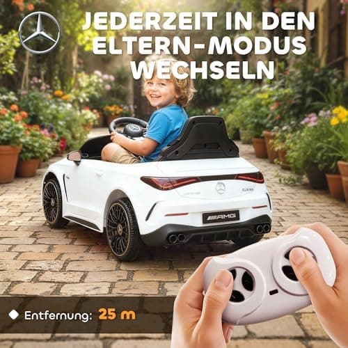 AIYAPLAY Kinder Elektroauto Mercedes-AMG Grau fuht mit Musik & Lichterkranz für 3-6 Jahre