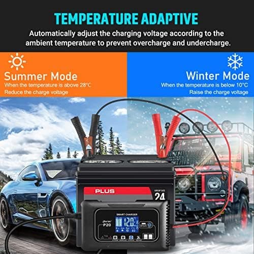 SolaMr 15A Auto-Batterie-Ladegerät, 12V und 24V Smart Automatic Battery Maintainer - P15
SolaMr 15A Erhaltungsladegerät