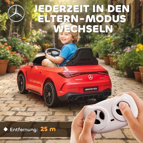 AIYAPLAY Kinder Elektroauto Mercedes-AMG Grau fuht mit Musik & Lichterkranz für 3-6 Jahre