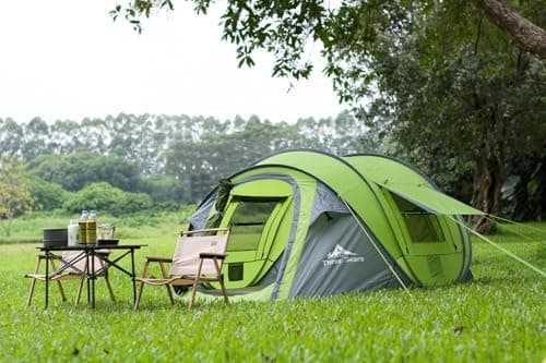 Three Bears 3-4 Personen Zelt - Schnell & Einfach aufbaufbar, Ideal für Camping & Outdoor-Abenteuer - Automatischer Aufb