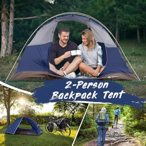 Forceatt Campingzelt 2 bis 3 Personen 4 Jahreszeiten | Ultraleicht für Camping und Rucksackreisen | Doppeltüren, Wasserd