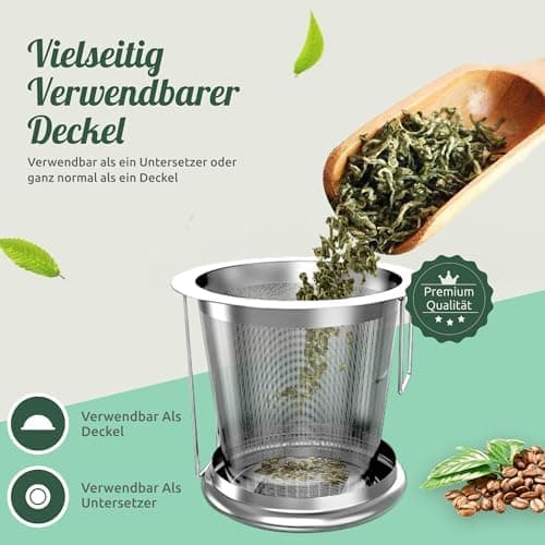 Teesieb für Losen Tee aus 304 Rostfreiem Edelstahl – Feinmaschig und Spülmaschinengeeignet – Farben: Silber, Rot – 2 Stü