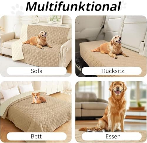 Homaxy Hundedecke Wasserdicht für Outdoor-Use, Weich und Wendig, ideal für Sofa, Couch und Bett (130x100cm, Grau+Dunkelg