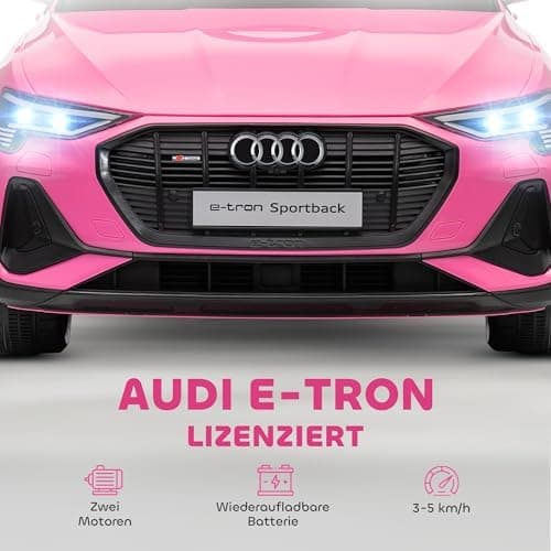 HOMCOM Elektro Kinderauto Audi E-tron, Fernbedienung, Musik, Sicherheitsgurt, Rosa  
HOMCOM Elektro Kinderauto 12V, Elek