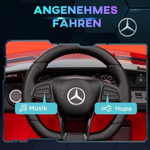 AIYAPLAY Kinder Elektroauto Schwarz für 3-6 Jahre mit 2,4G Fernbedienung und Musik