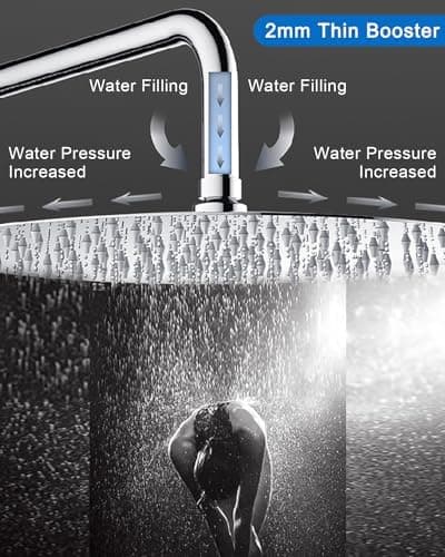 Regenduschkopf Edelstahl 304 360° Verstellbar für Dusche Selbstreinigende Düsen Duschkopf mit Edelstahl 10 Zoll