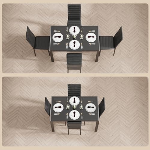 Bealife Esszimmer Set Esstisch 4 Stühle Schwarz