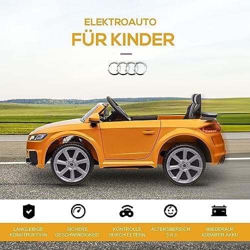 HOMCOM Kinder Elektroauto für 3-5 Jährige mit 2,4 G Fernbedienung, Rot