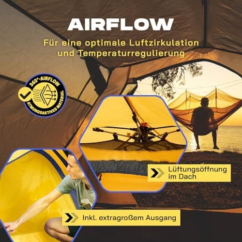 Lumaland Lightweights Pop Up Wurfzelt 2-4 Personen | Ideal für Trekking & Festival | Wasserdicht 210x190x110cm
Lumaland