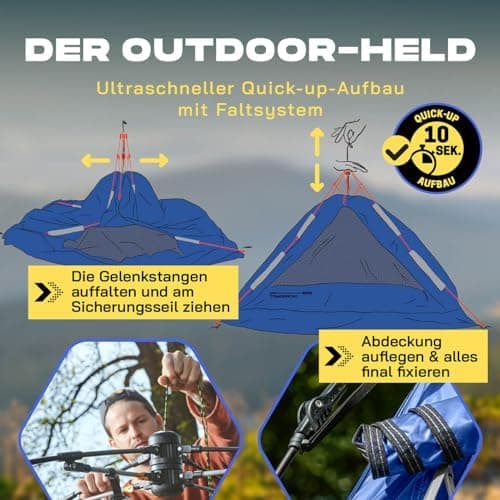 Lumaland 2-3 Personen Pop Up Camping Zelt | 4 Jahreszeiten Igluzelt | Leicht, Wasserdicht & Robust