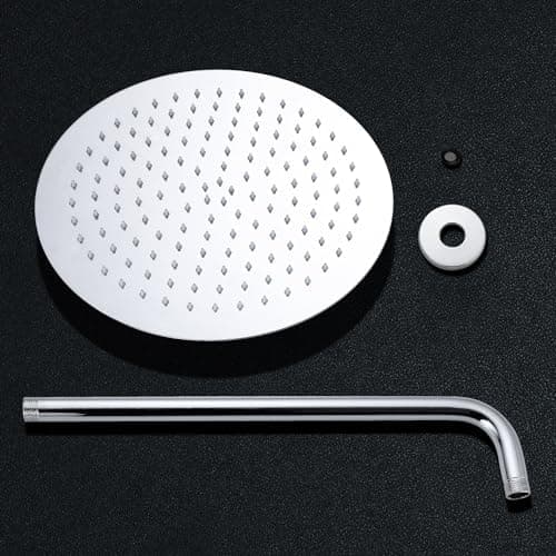 JOHO Edelstahl Regendusche Duschkopf, Quadratisch 12 Zoll Anti-Kalk-Düsen, für Badezimmer und Wellnesszimmer mit Chromtö
