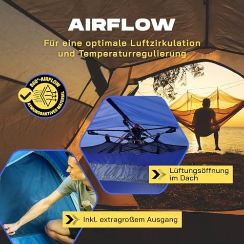 Lumaland Lightweights Pop Up Wurfzelt 2-4 Personen | Ideal für Trekking & Festival | Wasserdicht 210x190x110cm
Lumaland