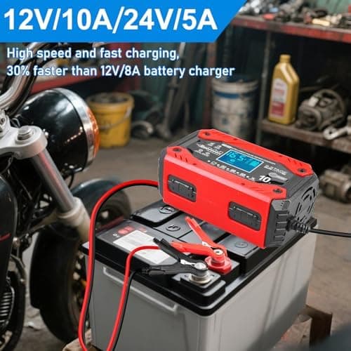 10A Autobatterie Ladegerät 12V/24V Smart vollautomatisch Temperaturangepasst für Batterien von Autos und Motorrädern

10