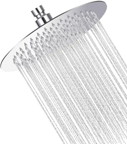 Regenduschkopf Edelstahl 304 360° Verstellbar für Dusche Selbstreinigende Düsen Duschkopf mit Edelstahl 10 Zoll