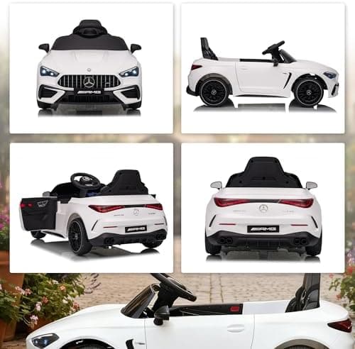 AIYAPLAY Kinder Elektroauto Mercedes-AMG Grau fuht mit Musik & Lichterkranz für 3-6 Jahre
