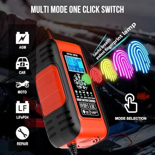 10A Autobatterie Ladegerat 12V/24V - Intelligenz durch Temperaturkompensation für Auto, Motorrad, LKW - Hohe Leistung
|