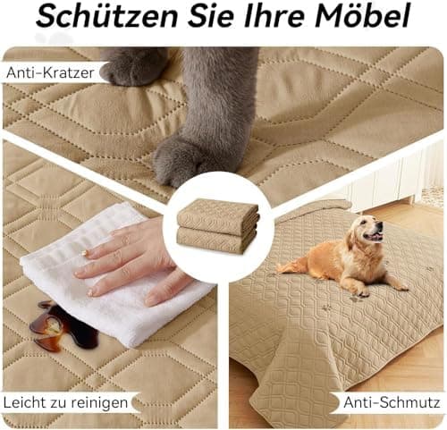 Homaxy Hundedecke Wasserdicht für Outdoor-Use, Weich und Wendig, ideal für Sofa, Couch und Bett (130x100cm, Grau+Dunkelg