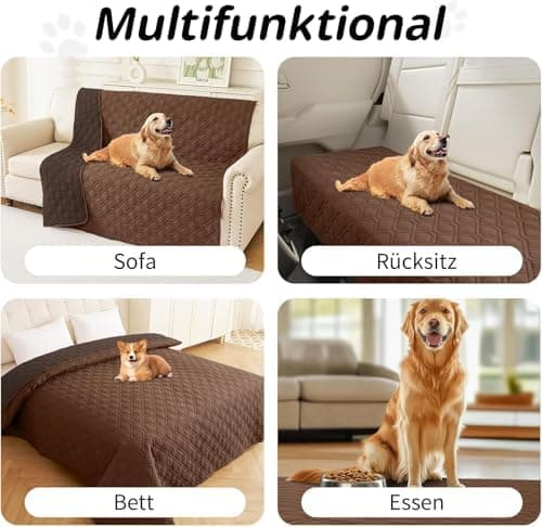Homaxy Hundedecke Wasserdicht für Outdoor-Use, Weich und Wendig, ideal für Sofa, Couch und Bett (130x100cm, Grau+Dunkelg