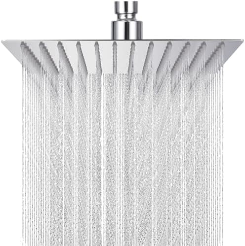 Regenduschkopf Edelstahl 304 360° Verstellbar für Dusche Selbstreinigende Düsen Duschkopf mit Edelstahl 10 Zoll