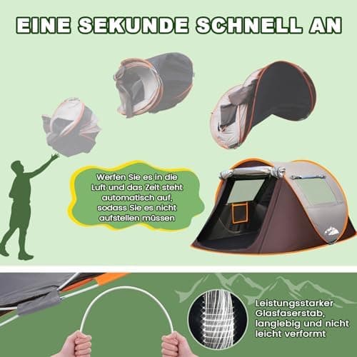 FORMIZON Pop Up Zelt 2 Personen Wasserdicht für Camping und Trekking mit Einfacher Einstellung und Sofort-Bereitschaft (