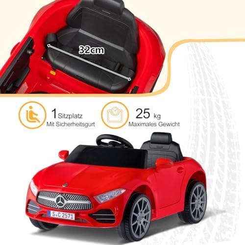 LEADZM Kinder Elektroauto Mercedes Benz CLS 350 - Elektrisch mit MP3, Hupe und LED-Leuchten (CLS Schwarz)