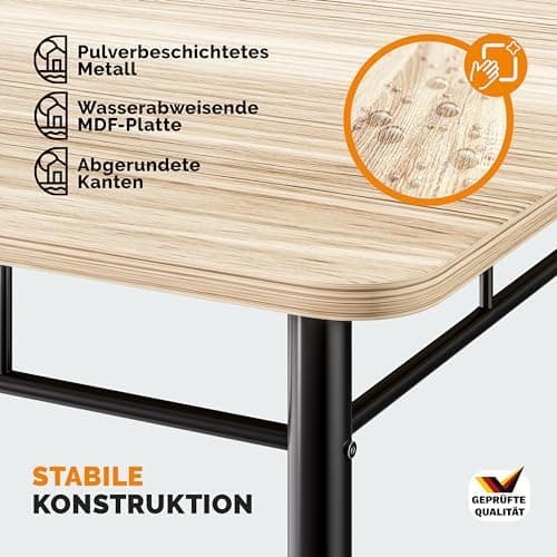 Casaria® Esstisch mit 4 Stühlen Industrial Modern Anthrazit 110x70cm.Set