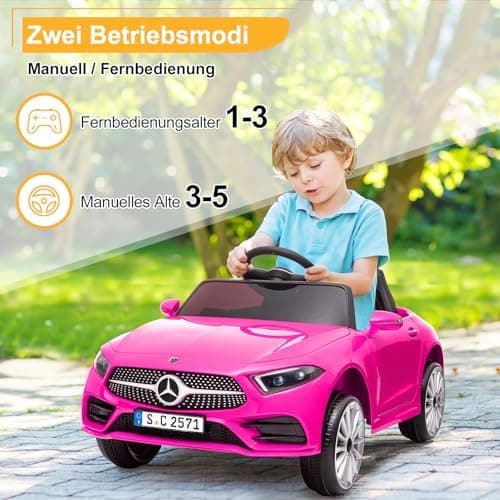 LEADZM Kinder Elektroauto Mercedes Benz CLS 350 - Elektrisch mit MP3, Hupe und LED-Leuchten (CLS Schwarz)